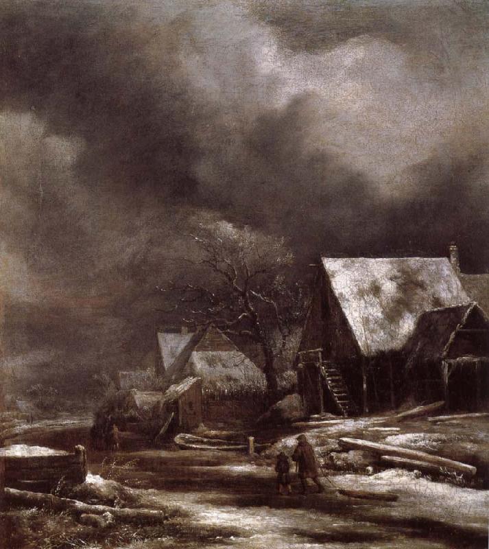 Jacob van Ruisdael Village in Winter